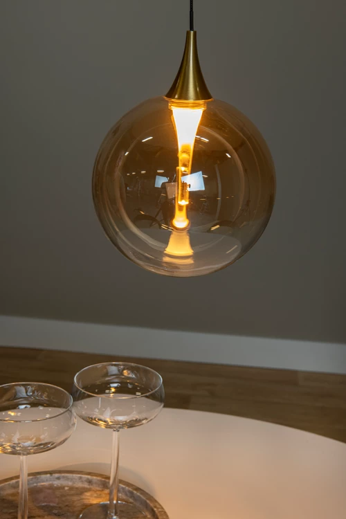 Lucide GISELA - Suspension - Ø 16 cm - LED Dim. - 1x5W 2700K - Ambre | Premium - ambiance 2
